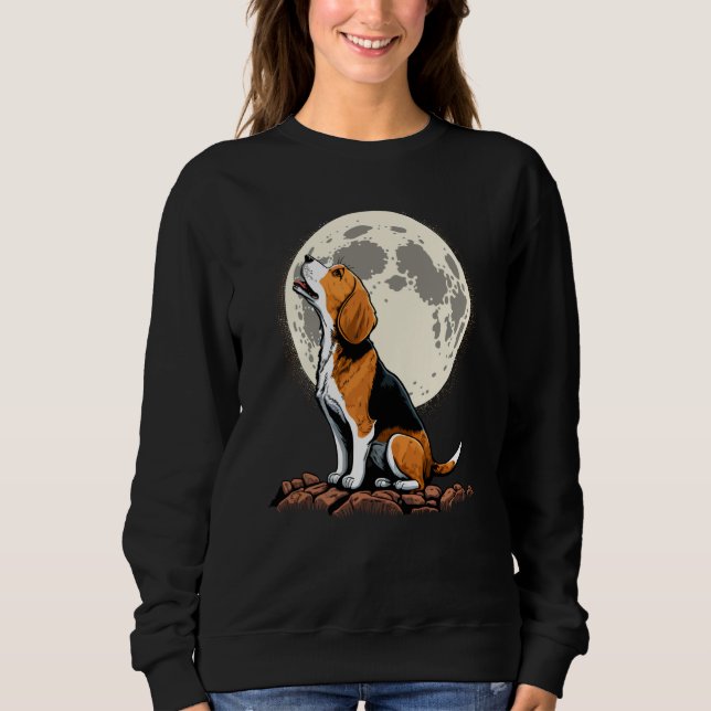 Sudadera Cute Beagle Howling at the Moon Beagle Mom (Anverso)