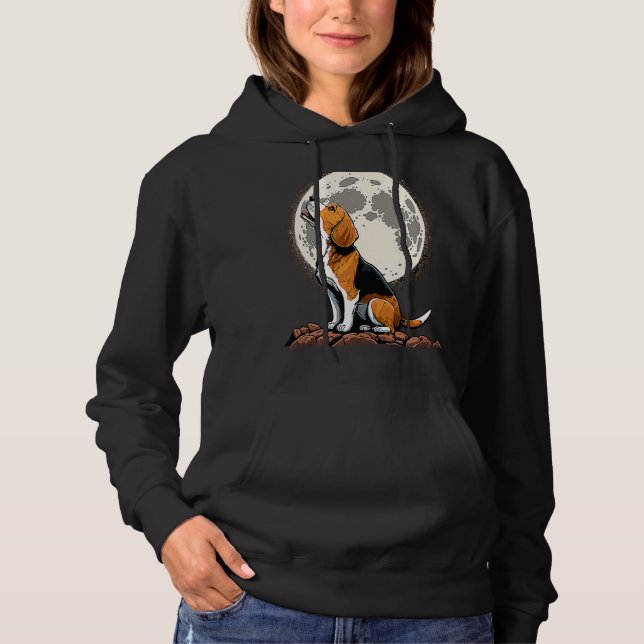 Sudadera Cute Beagle Howling at the Moon  Beagle Mom (Anverso)