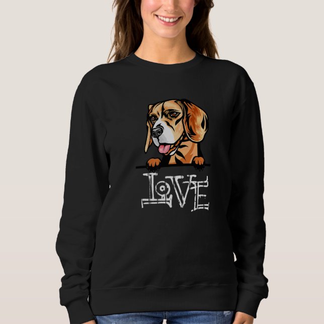 Sudadera Cute Beagle Love Dog Decour Pattern Print Dog Bag  (Anverso)
