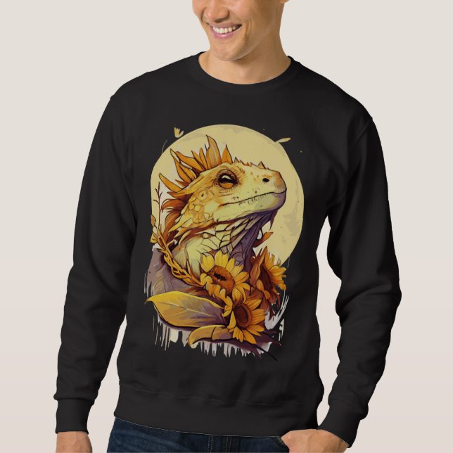 Sudadera Cute Bearded Dragon Sunflower Reptile Lizard (Anverso)