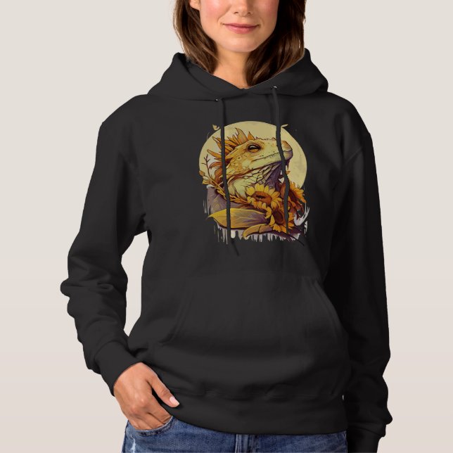 Sudadera Cute Bearded Dragon Sunflower Reptile Lizard (Anverso)