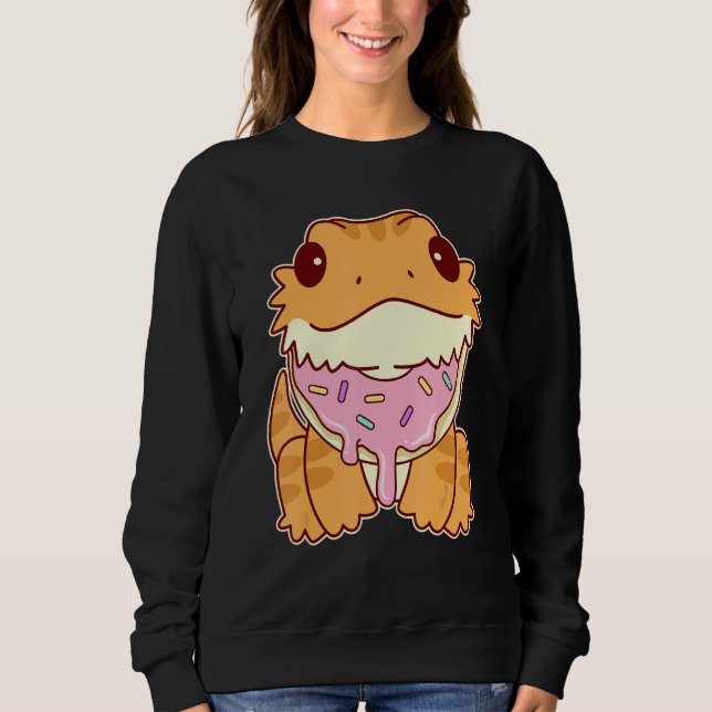 Sudadera Cute Bearded Dragon With Doughnut (Anverso)