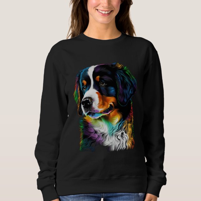 Sudadera Cute Bernese Mountain Dog Puppy  Unique Artistic (Anverso)