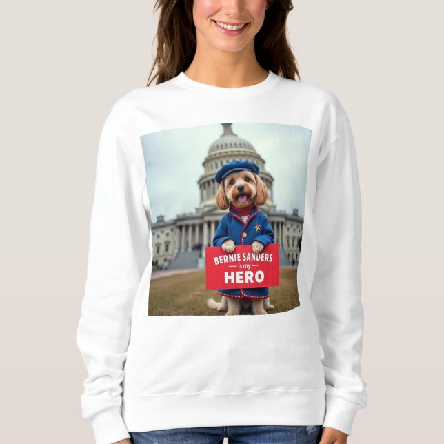 Sudadera Cute Bernie Sanders es mi héroe (Anverso)