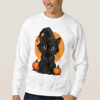 Sudadera Cute Black Cat Cartoon T-Shirt | Funny Gift for Ca
