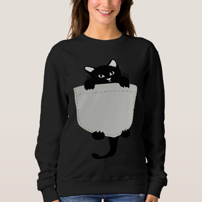 Sudadera Cute Black cat You are my Meow Cat In Pocket Cute  (Anverso)