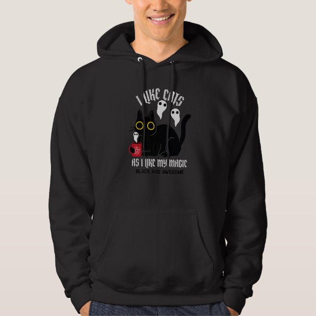 Sudadera Cute Black Kitty Witchy Tee Con Fantasma Black Mag (Anverso)