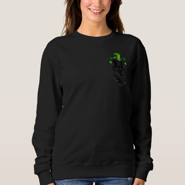 Sudadera Cute Black Lab Leprechaun en Pocket St. Patrick (Anverso)