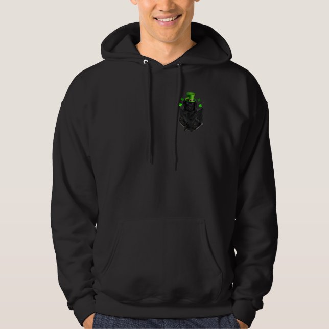 Sudadera Cute Black Lab Leprechaun en Pocket St. Patrick (Anverso)