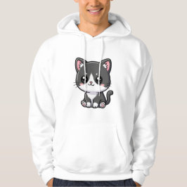 Sudadera Cute Black White Chibi Kitten