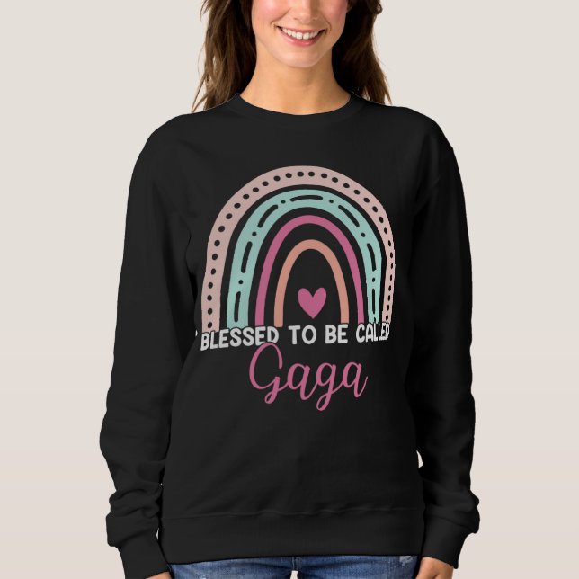 Sudadera Cute Blessed To Be Called Gaga Rainbow Mom Grandma (Anverso)
