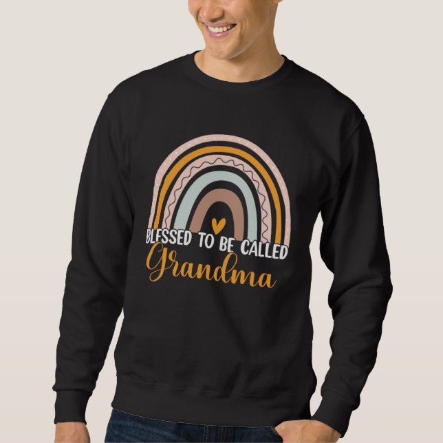Sudadera Cute Blessed To Be Called Grandma Boho Rainbow Mot (Anverso)