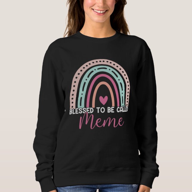 Sudadera Cute Blessed To Be Called Meme Rainbow Mom Grandma (Anverso)