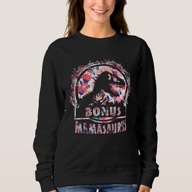 Sudadera Cute Bonus Mama Saurus Rex Mamasaurus Stepmom Moth (Anverso)