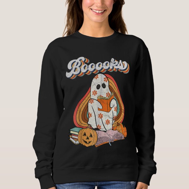 Sudadera Cute Booooks Ghost Read More Books Funny Teacher H (Anverso)
