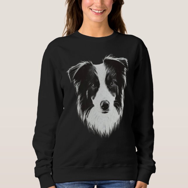 Sudadera Cute Border Collie Face Design (Anverso)