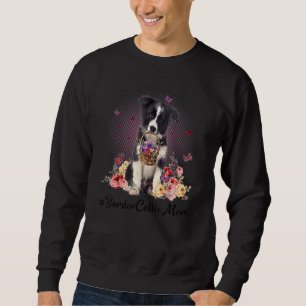 Sudadera Cute Border Collie Mom Flower Feliz Día de la Madr