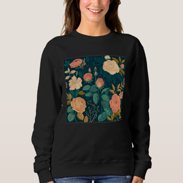 Sudadera Cute Botanical Roses Illustration Gorgeous Flower  (Anverso)
