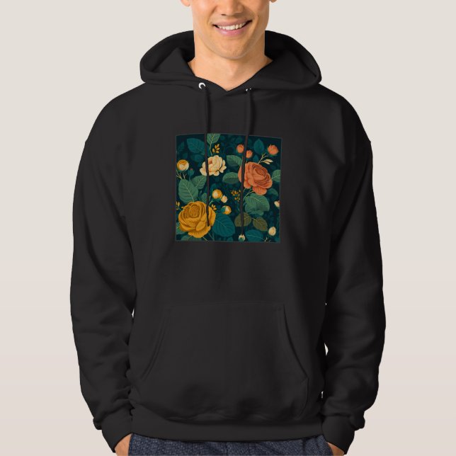 Sudadera Cute Botanical Roses Illustration Gorgeous Flower  (Anverso)