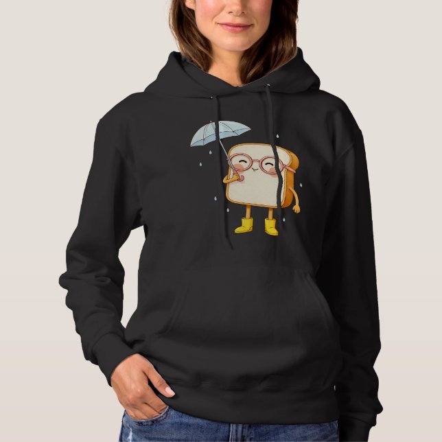 Sudadera Cute Bread Character with Umbrella – Cozy T-Shirt (Anverso)