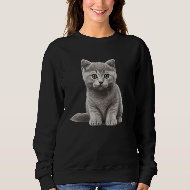 Sudadera Cute British Shorthair Cat  Kitten (Anverso)