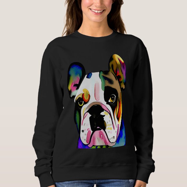 Sudadera Cute Bulldog Watercolour for bulldog lovers, Men W (Anverso)