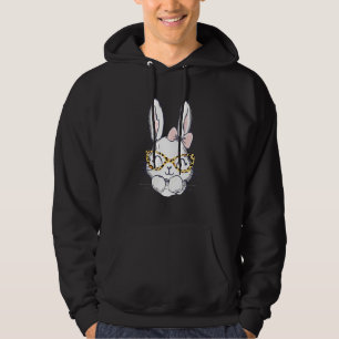Sudadera Cute Bunny Face Leopardo Glasses Headband Happy Ea