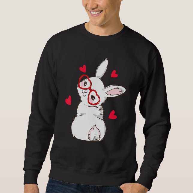 Sudadera Cute Bunny Face Love Glasses Easter Day Girls_1 (Anverso)