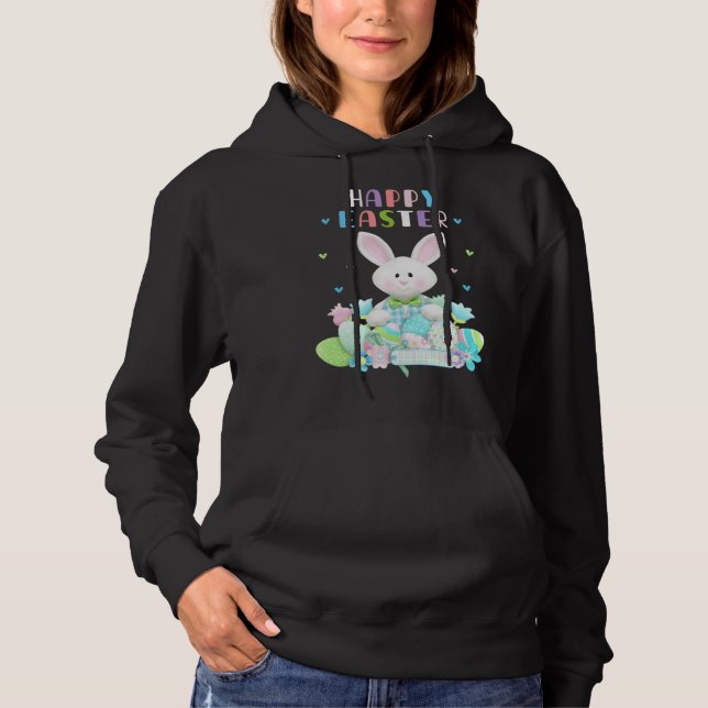 Sudadera Cute Bunny Pastel Spring Eggs Hunt Rabbit Happy Ea (Anverso)