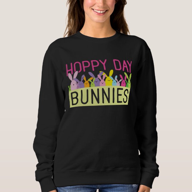 Sudadera Cute Bunny Rabbit Hoppy Day Bunnies Happy (Anverso)