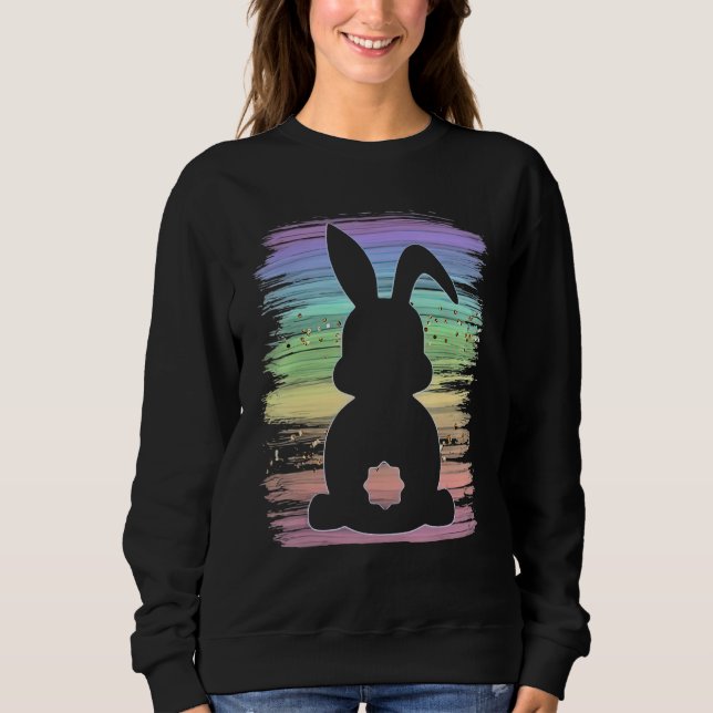 Sudadera Cute Bunny Rabbit Pastel Happy Easter Day Girls Wo (Anverso)