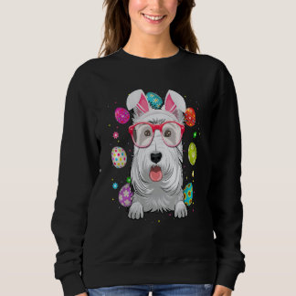 Sudadera Cute Bunny Scottish Terrier Dog Face Easter Eggs E
