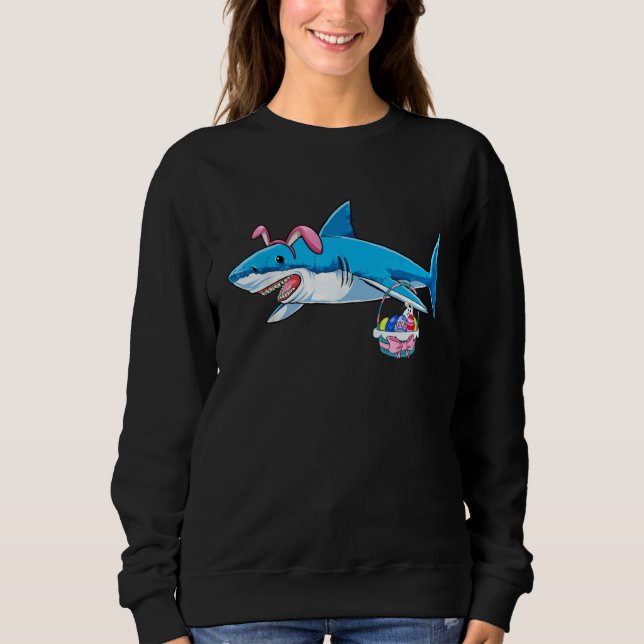 Sudadera Cute Bunny Shark with Easter Basket and Bunny Happ (Anverso)