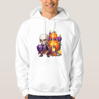 Sudadera Cute Caballero Esqueleto Calabaza Castillo Hallowe