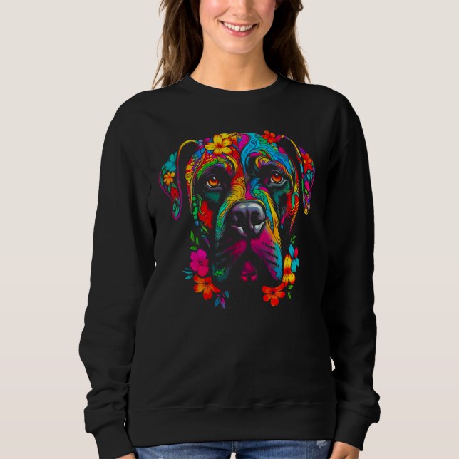 Sudadera Cute Cane Corso Dog Flowers (Anverso)