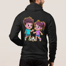 Sudadera Cute Cartoon Boy and Girl Playing Soccer Together 