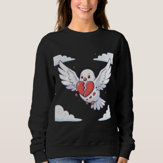 Sudadera Cute Cartoon Dove Flying with a BrokenHeartT-Shirt
