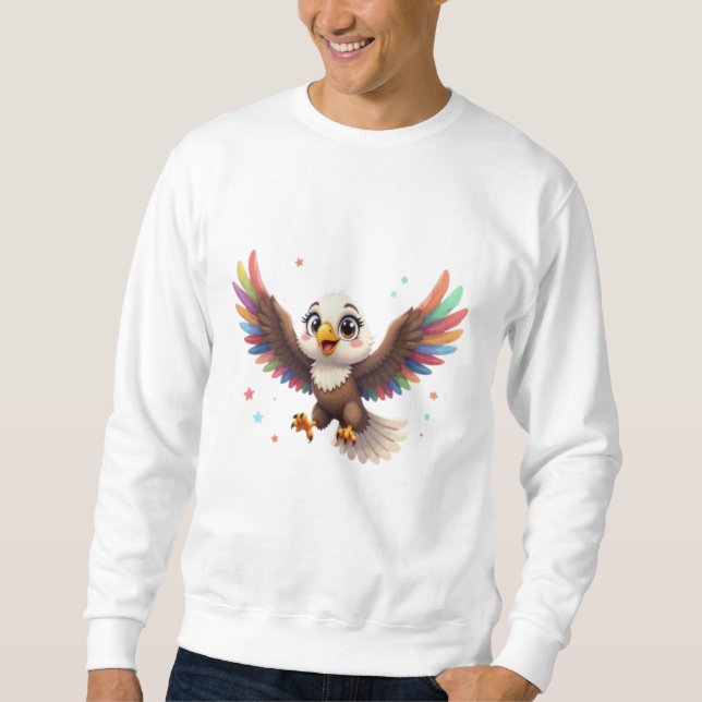 Sudadera Cute Cartoon Eagle Flying – Friendly Vector Art (Anverso)