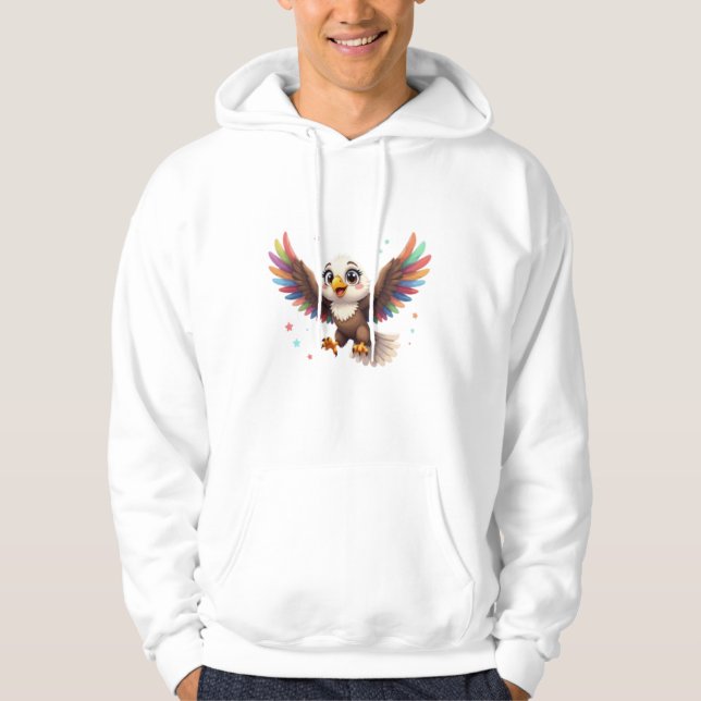 Sudadera Cute Cartoon Eagle Flying – Friendly Vector Art (Anverso)
