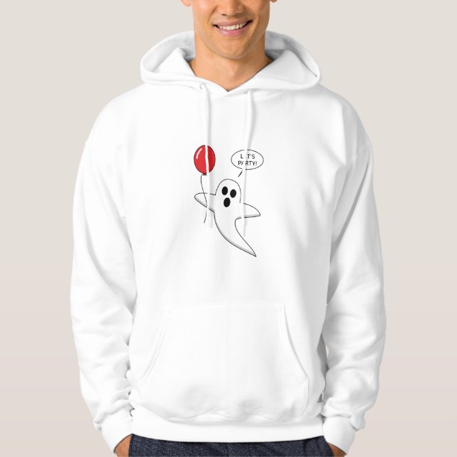 Sudadera Cute Cartoon Ghost with Red Balloon (Anverso)