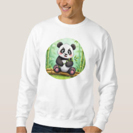 Sudadera Cute Cartoon Panda en Parche de Bambú