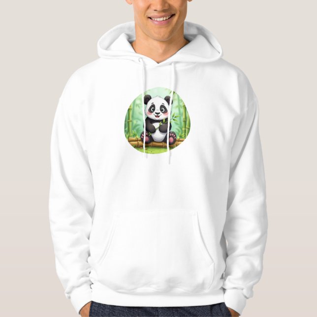 Sudadera Cute Cartoon Panda on Bamboo Patch (Anverso)