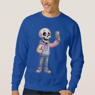 Sudadera Cute Cartoon Skeleton Selfie - Full Body Trendy 