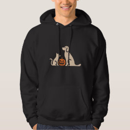 Sudadera cute cat and dog meet on Halloween