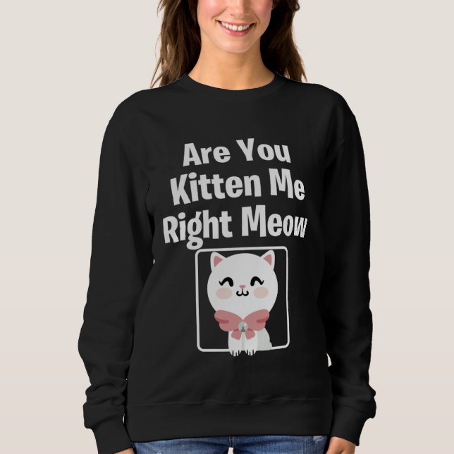 Sudadera Cute  Cat Are You Kitten Me Right Meow Cat (Anverso)