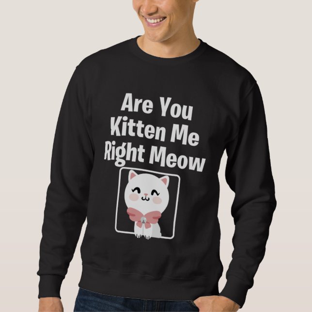 Sudadera Cute  Cat Are You Kitten Me Right Meow Cat (Anverso)