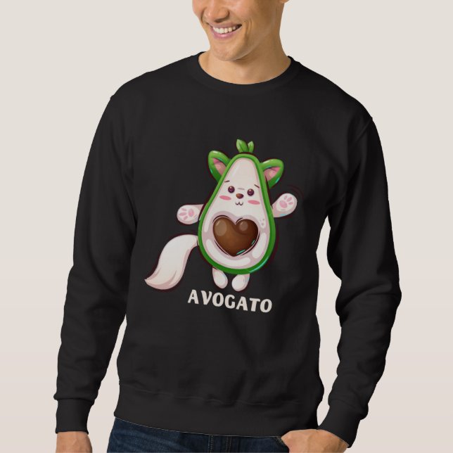 Sudadera Cute Cat Avocado  Cat Lady Avogato Men Women (Anverso)
