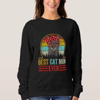 Sudadera Cute Cat Best Cat Mom Ever Vintage 2022