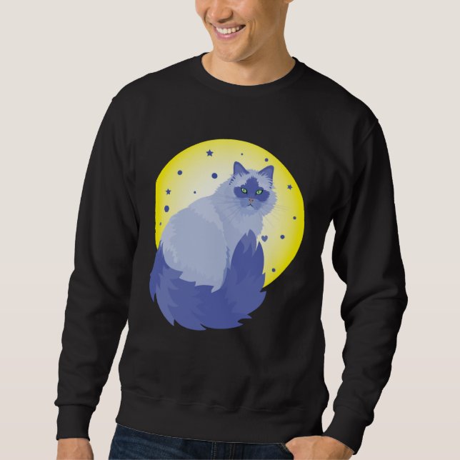 Sudadera cute cat  colorful of a blue kitten (Anverso)