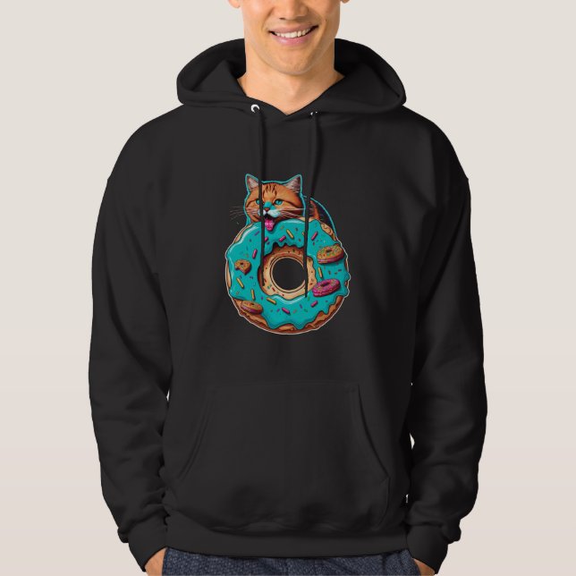 Sudadera Cute Cat Donut Graphic Tees Men Women Boys Girls (Anverso)